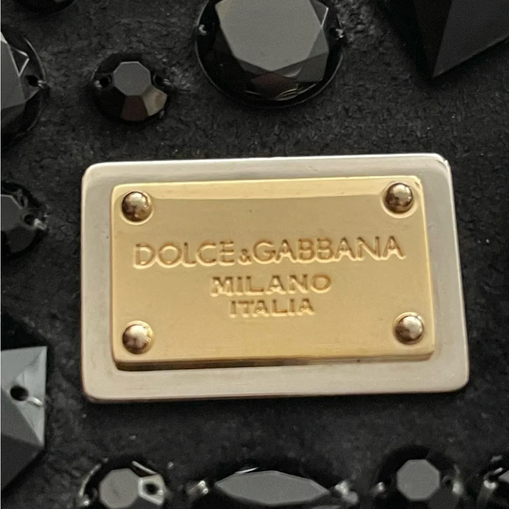DOLCE & GABBANA EVENING BLACK SUEDE BAG - Picture 7 of 14